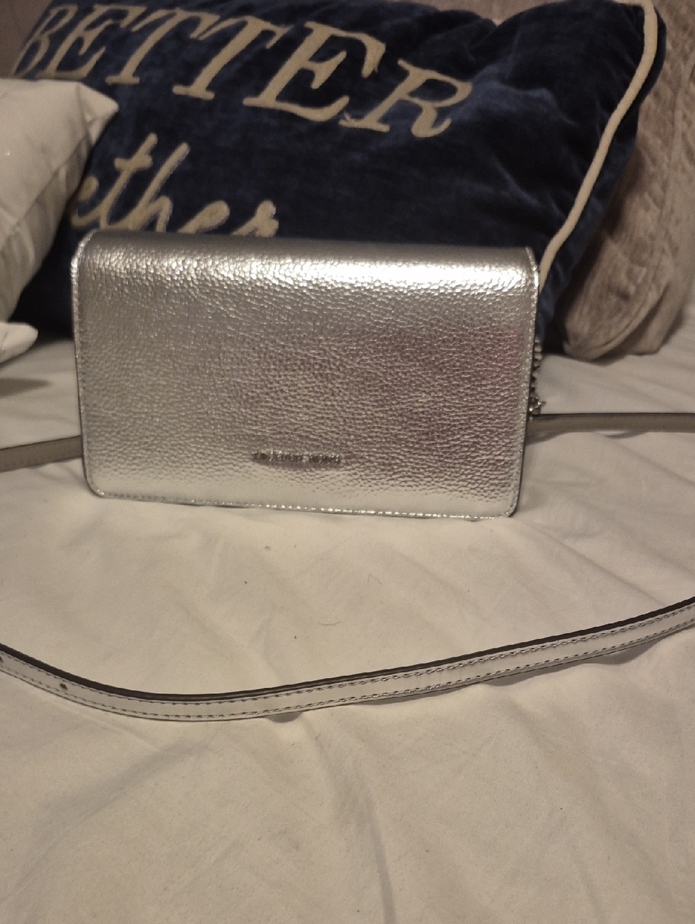 MICHAEL Michael Kors Silver Metallic Crossbody Bag
